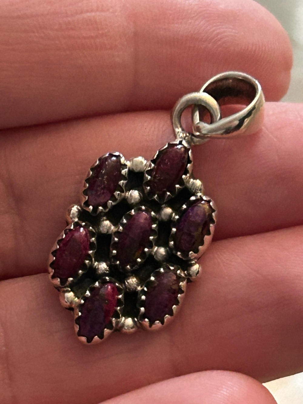 Sterling Silver Purple Mojave Cluster Pendant